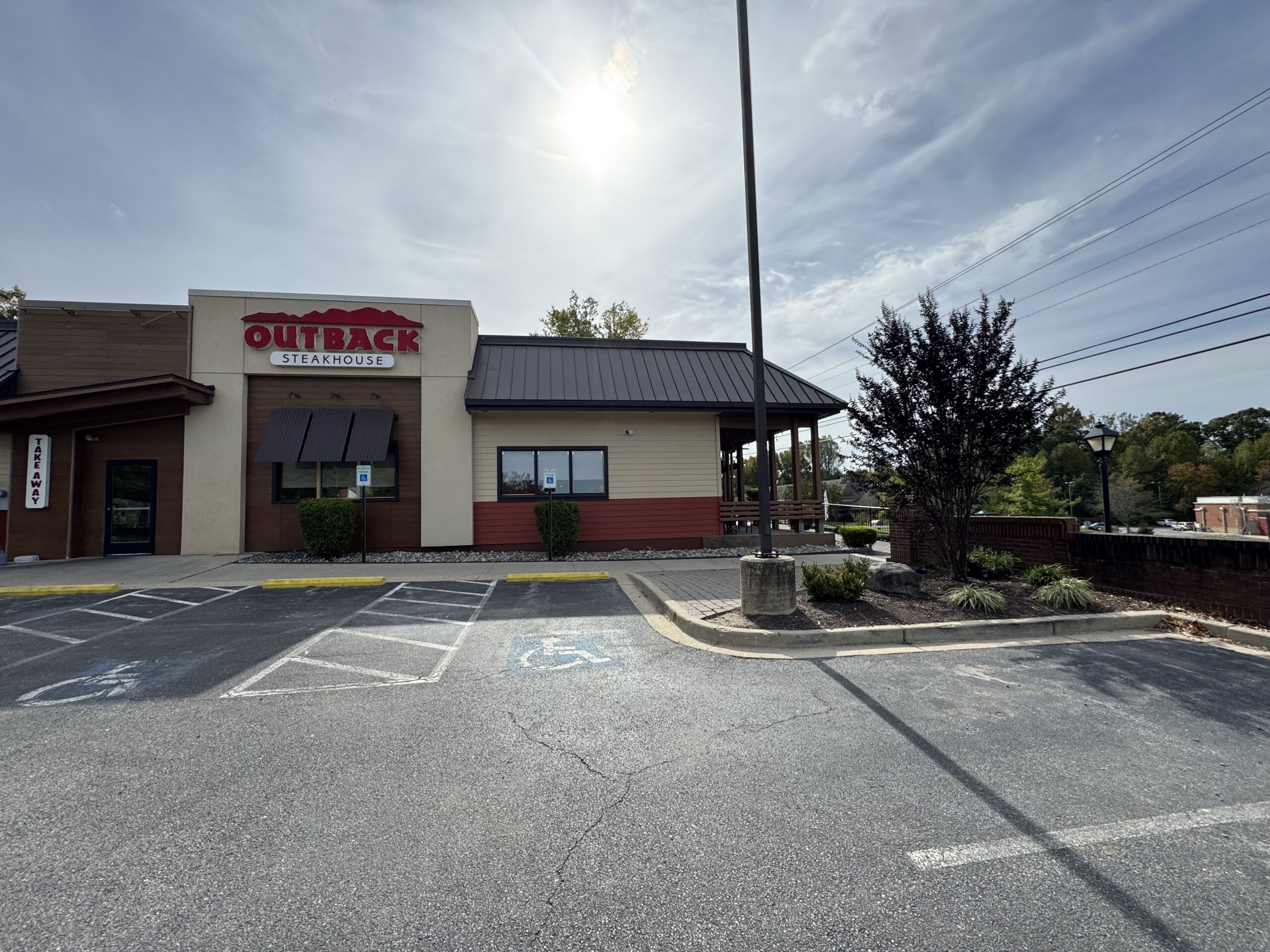 Outside of a restaurant after having a new paver sidewalk installed in Calvert County.